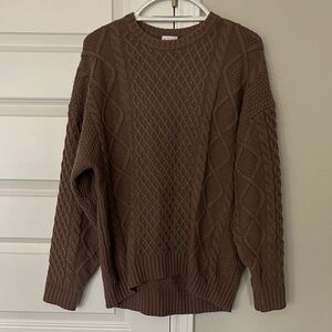 Sunday Best Cable-Knit Crewneck Sweater